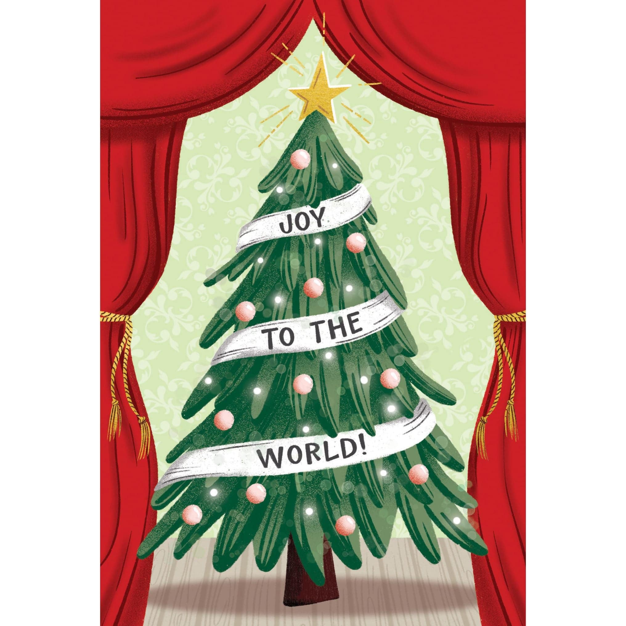Pictura Joy To The World Tree Christmas card with festive holiday design featuring a decorated Christmas tree and seasonal imagery.
